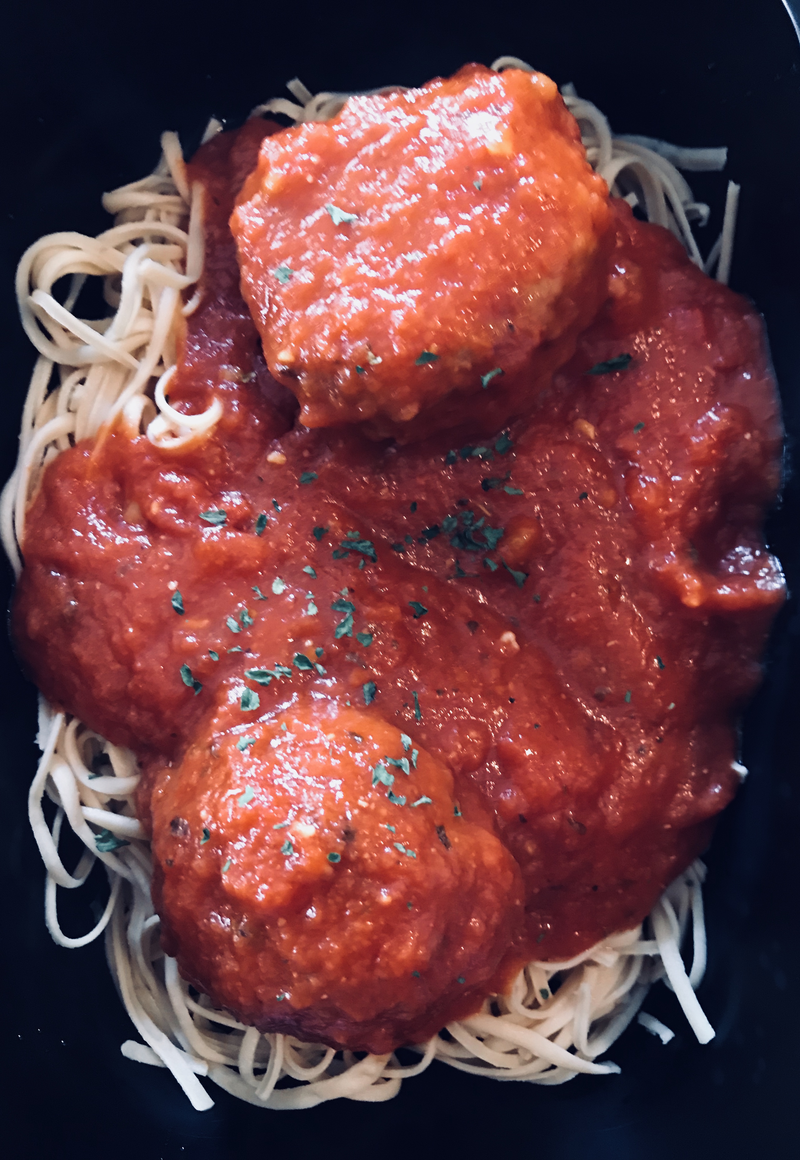 turkey meatballs over vegetable pasta - inergyfoods